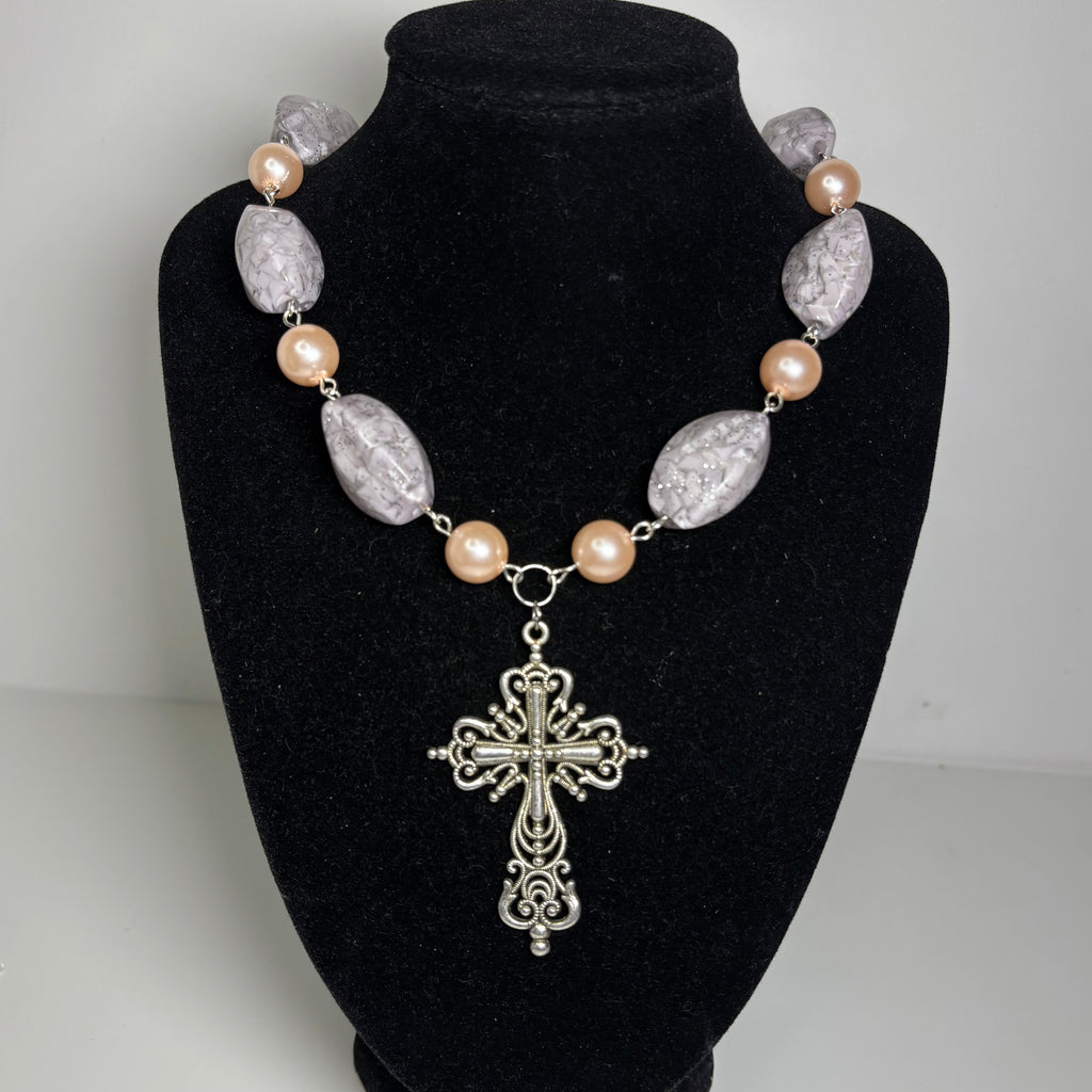 lilac heaven beaded necklace