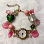 garden fairy working beaded watch bracelet