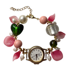 garden fairy working beaded watch bracelet