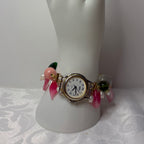 garden fairy working beaded watch bracelet