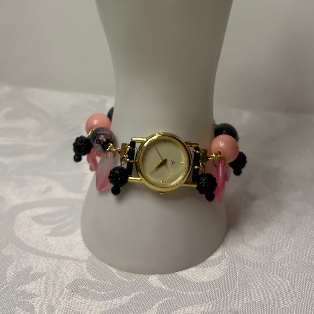 berry fairy working beaded watch bracelet